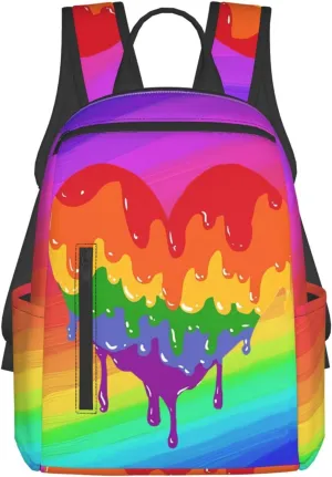 LGBT Rainbow Gay Pride Graffiti Love Heart Travel Laptop Backpack Casual Backpacks Double Shoulder Daypack Notebook Rucksack Work Bags Sports Bag for Gym Hiking Camping Beach