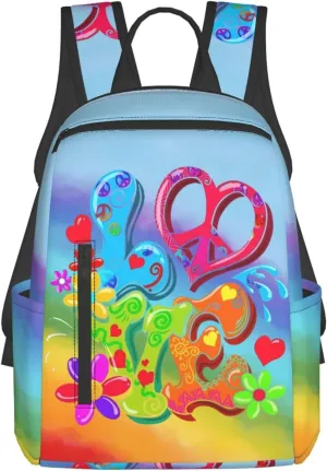 LGBT Rainbow Gay Pride Love Flowers Travel Laptop Backpack Casual Backpacks Double Shoulder Daypack Notebook Rucksack Work Bags Sports Bag for Gym Hiking Camping Beach