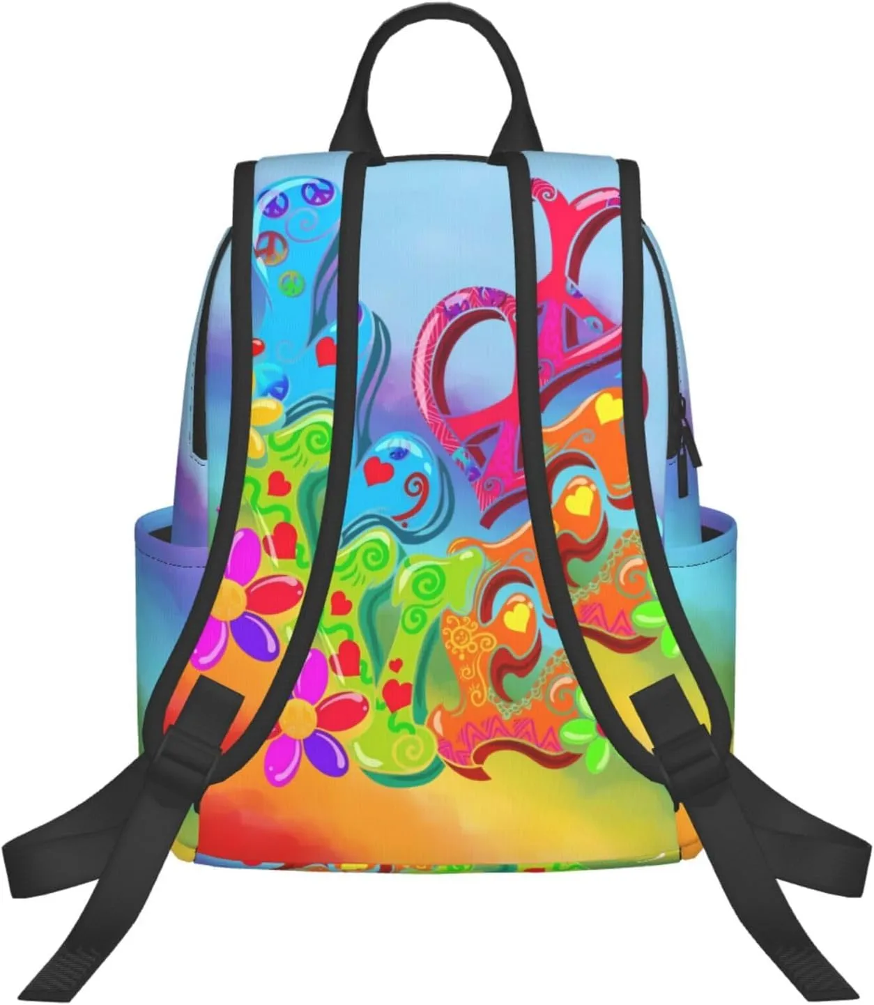 LGBT Rainbow Gay Pride Love Flowers Travel Laptop Backpack Casual Backpacks Double Shoulder Daypack Notebook Rucksack Work Bags Sports Bag for Gym Hiking Camping Beach