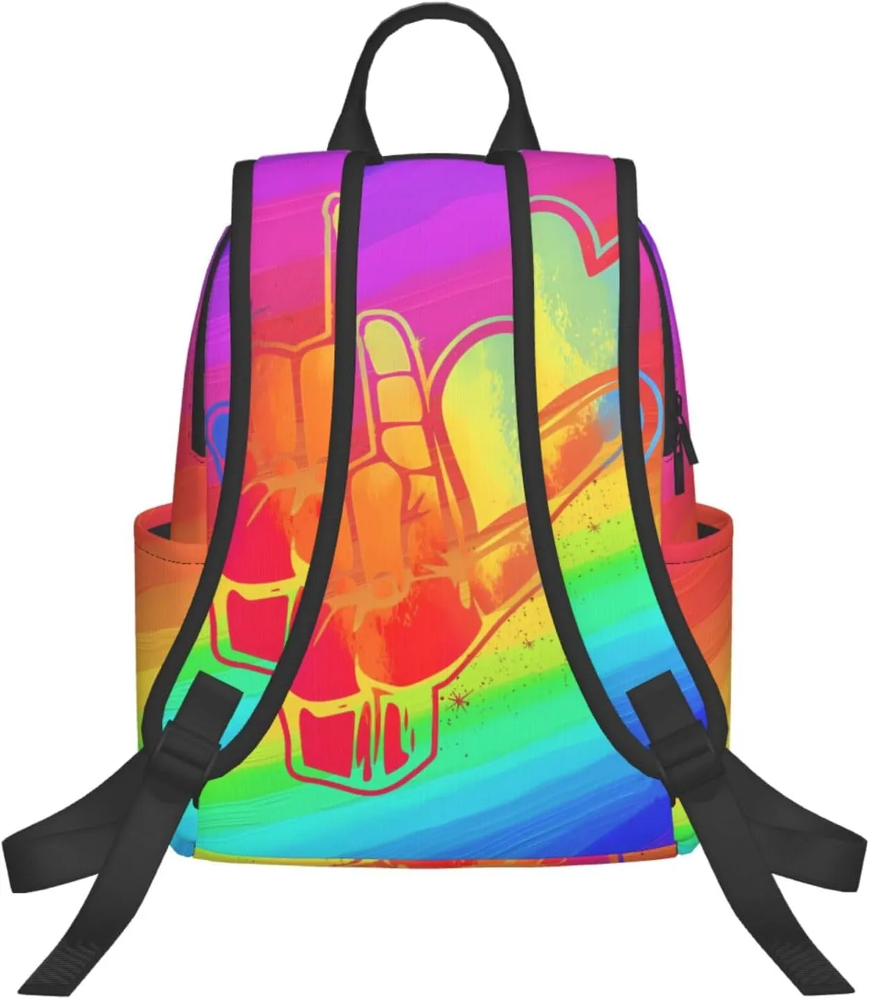 LGBT Rainbow Gay Pride Love Gesture Travel Laptop Backpack Casual Backpacks Double Shoulder Daypack Notebook Rucksack Work Bags Sports Bag for Gym Hiking Camping Beach