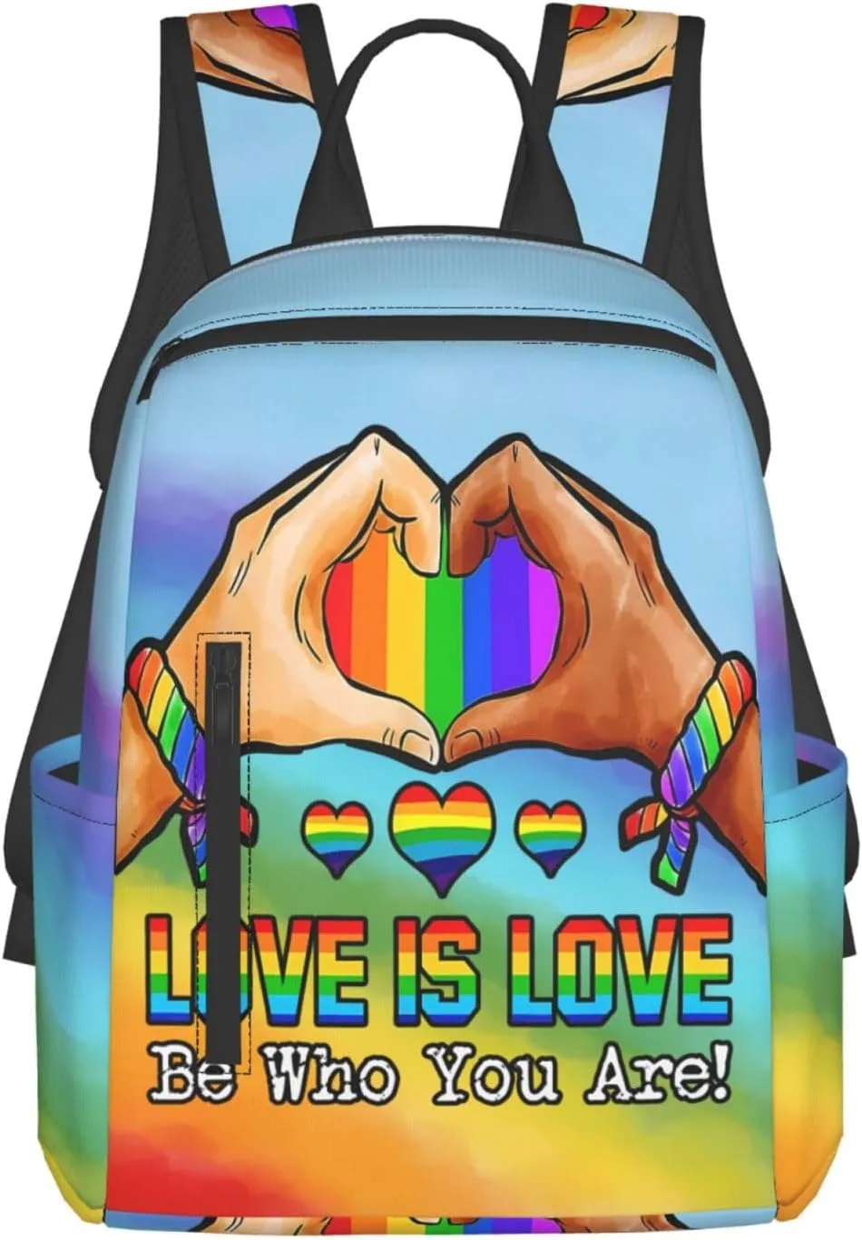 LGBT Rainbow Gay Pride Love Is Love Be Who You Are Travel Laptop Backpack Casual Backpacks Double Shoulder Daypack Notebook Rucksack Work Bags Sports Bag for Gym Hiking Camping Beach