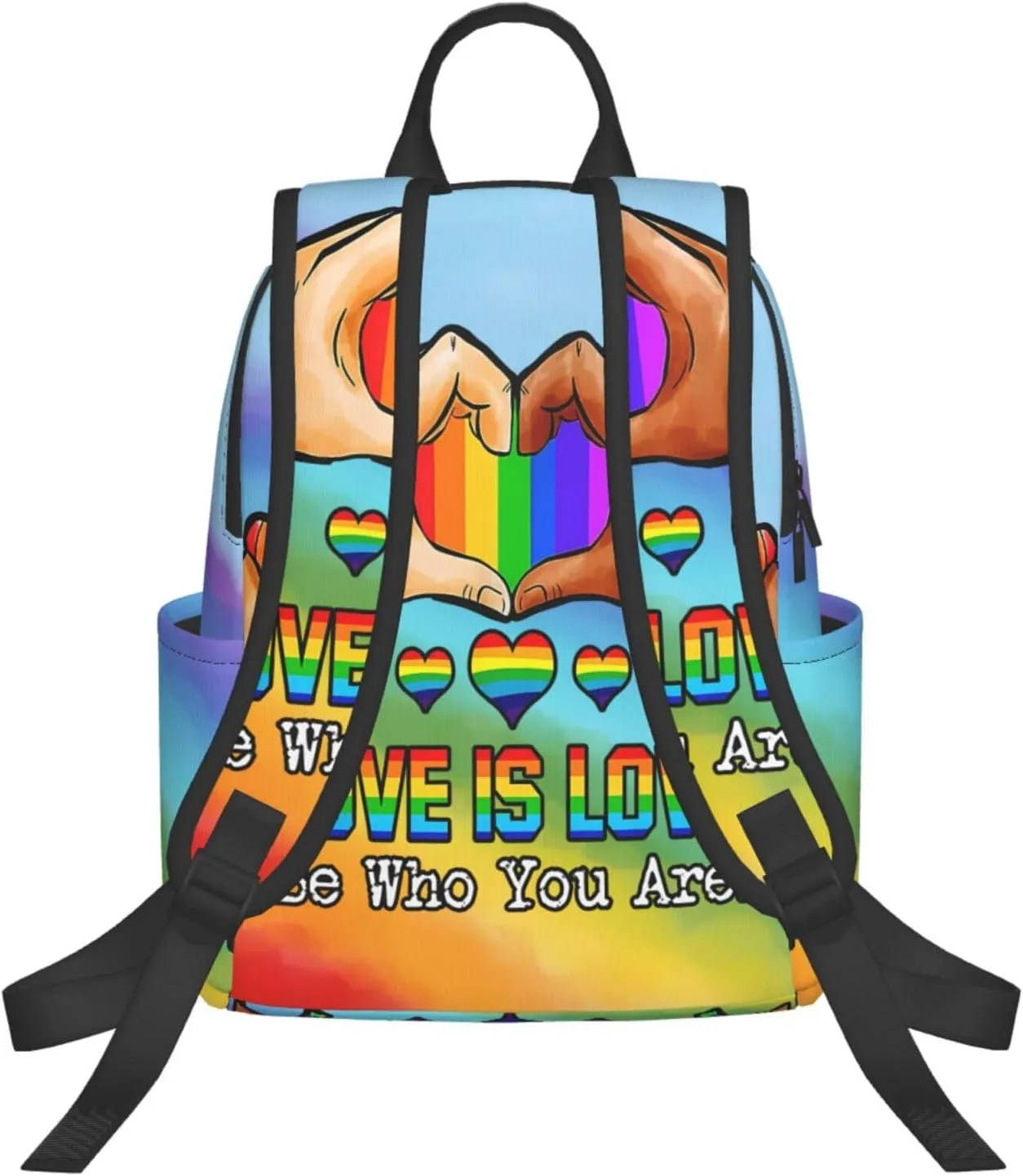 LGBT Rainbow Gay Pride Love Is Love Be Who You Are Travel Laptop Backpack Casual Backpacks Double Shoulder Daypack Notebook Rucksack Work Bags Sports Bag for Gym Hiking Camping Beach