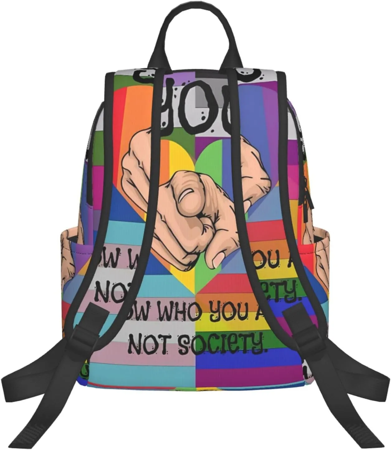 LGBT Rainbow Pride Flag You Know Who You Are Not Society Travel Laptop Backpack Casual Backpacks Double Shoulder Daypack Notebook Rucksack Work Bags Sports Bag for Hiking Camping Beach
