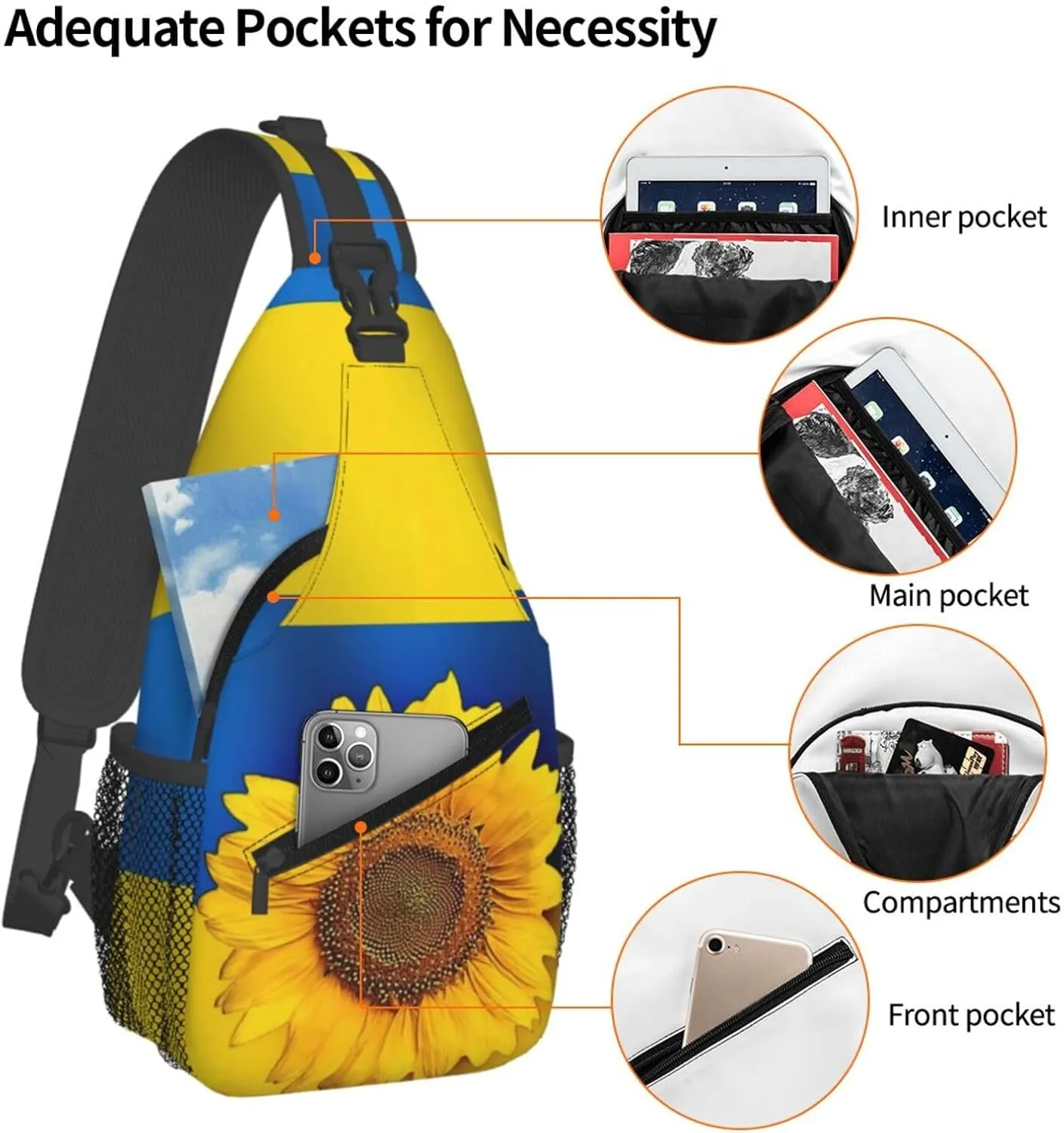 LGBT Rainbow Sling Bag Casual Chest Bags Adjustable Crossbody Bag Shoulder Backpack For Travel Hiking