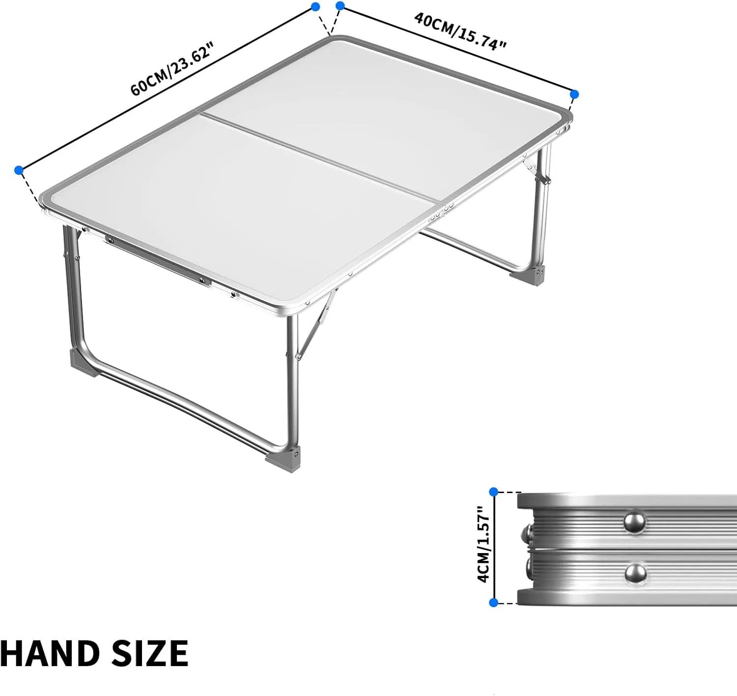Lightweigh Folding Table Portable Compact Foldable Table Camping Tables That Fold Up Trestle Table, with Carrying Handle, Folding Table for Picnic Garden Camping Pasting Crafting Party, 60x40x26cm
