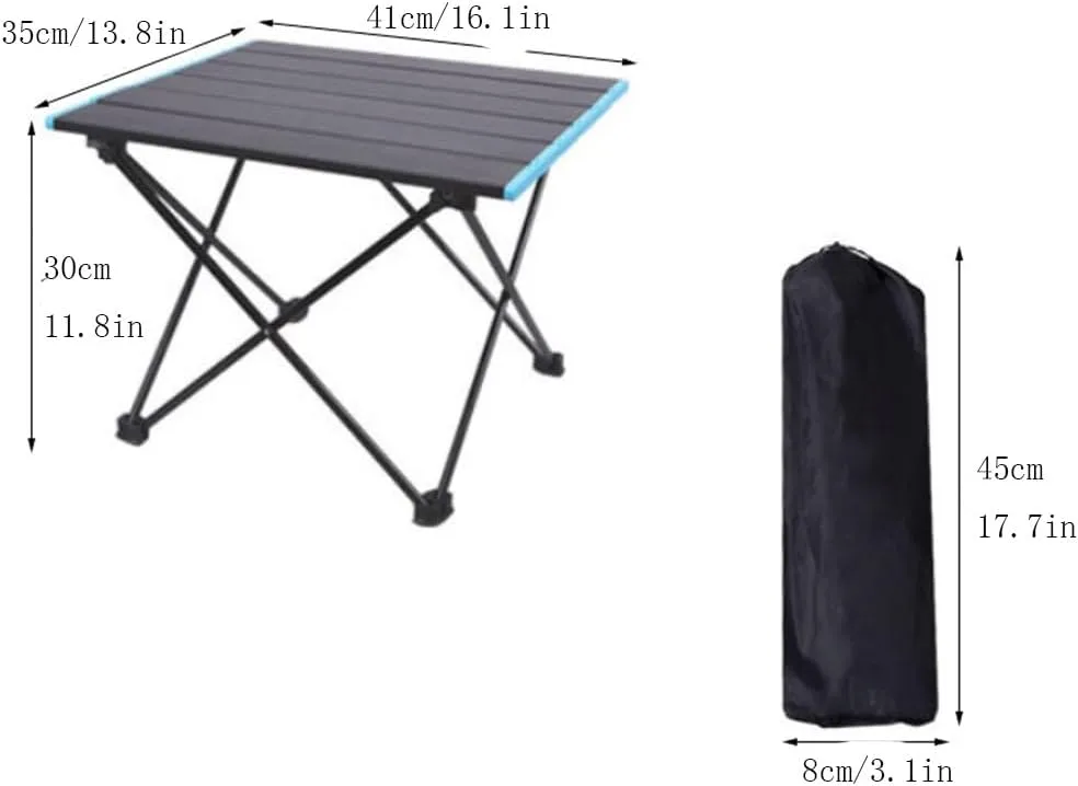 Lightweight Camping Table Folding Portable Camp Side Table Aluminum Carry Bag Outdoor Beach Table