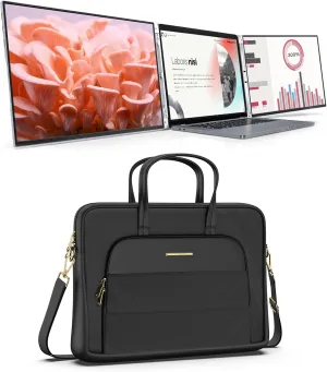 LIMINK Nylon Laptop Bag   LK14 Laptop Monitor Extender for 13-16 Inches laptops, LIMINK Dual Freestanding Monitor Extender with Kickstand, Compatible with Wins, MacOS