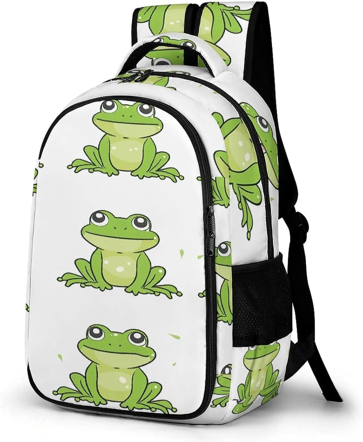 Little Green Frog Travel Backpack Adjustable Computer Bag Casual Travel Daypack Satchel Backpack Unisex