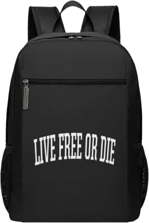 Live Free or Die Travel Laptop Backpack, Business Anti Theft Slim Sturdy Laptops Backpacks, College Computer Bag Gift for Men & Women Fits 17 Inch Notebook,Black