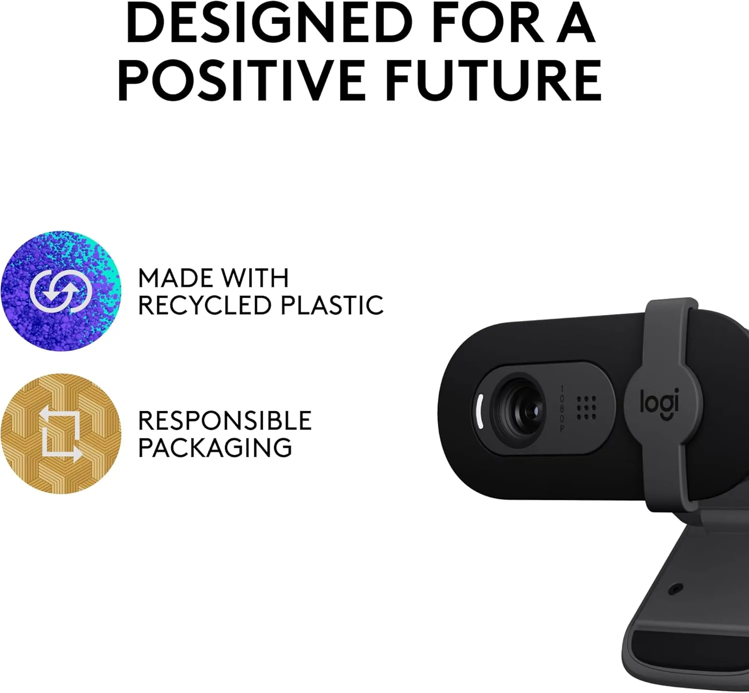 Logitech Brio 101 Full HD 1080p Webcam for Meetings, Streaming, Desktop, Laptop, PC - Built-in Mic, Shutter, USB-A, Teams, Zoom - Black