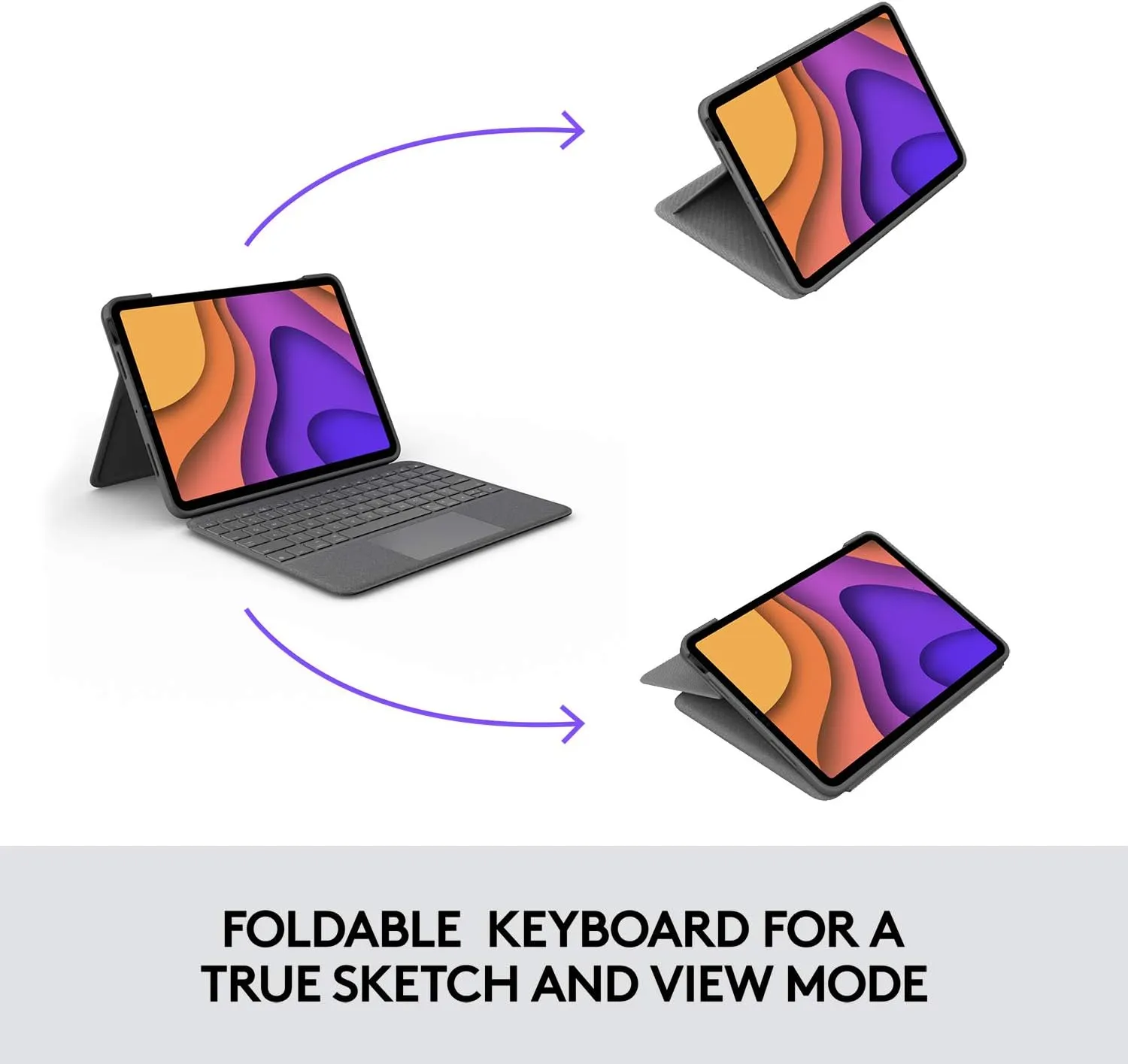 Logitech Folio Touch iPad Keyboard Case with Trackpad and Smart Connector for iPad Air 11-inch (M2 & M3), iPad Air (4th & 5th gen) – Graphite