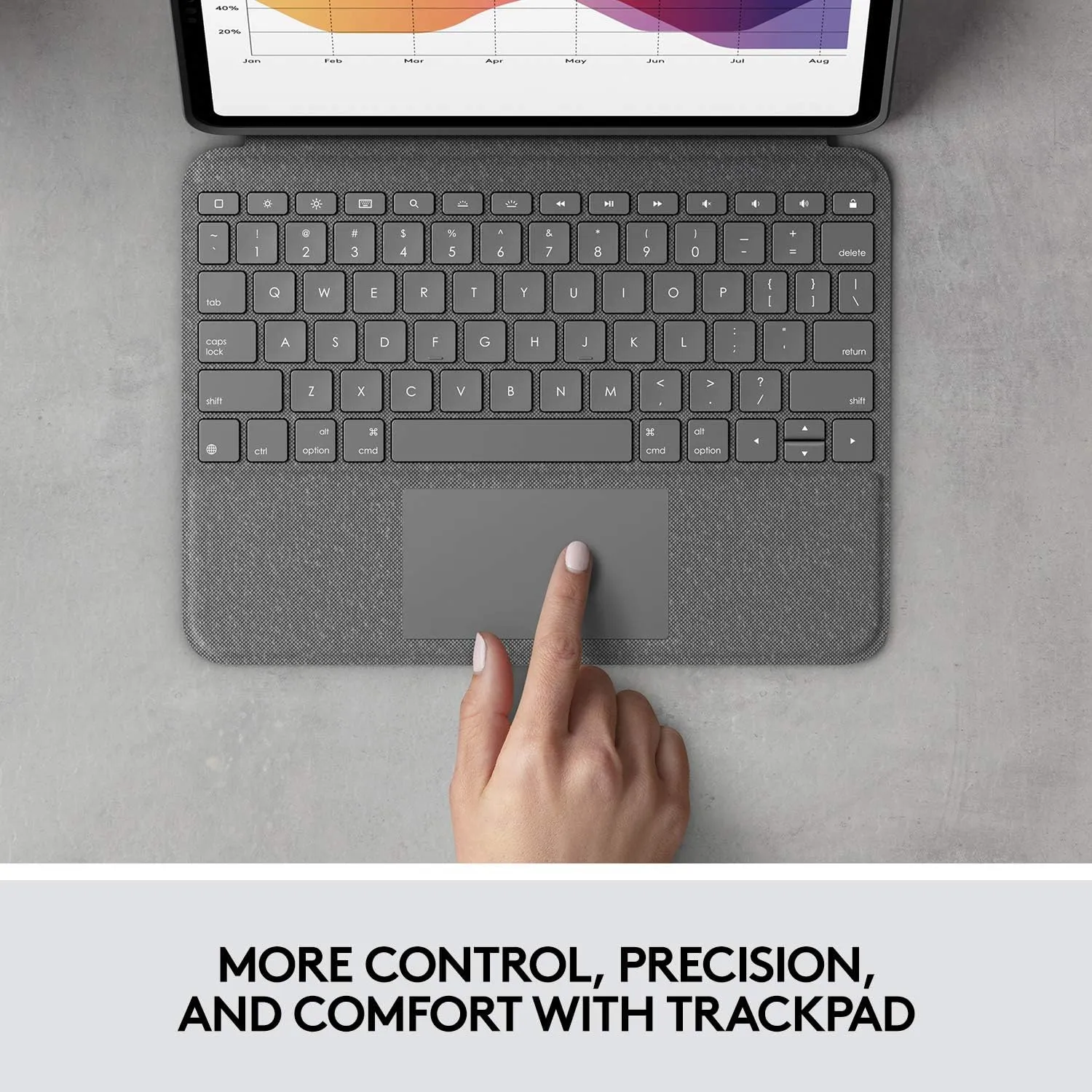 Logitech Folio Touch iPad Keyboard Case with Trackpad and Smart Connector for iPad Air 11-inch (M2 & M3), iPad Air (4th & 5th gen) – Graphite