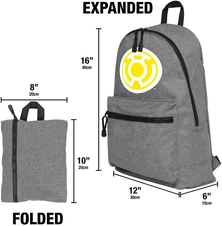 LOGOVISION Green Lantern Core Blackest Night Sinestro Corps Yellow Lantern Logo Lightweight Backpack for Work School Daily Use Packable for Travel