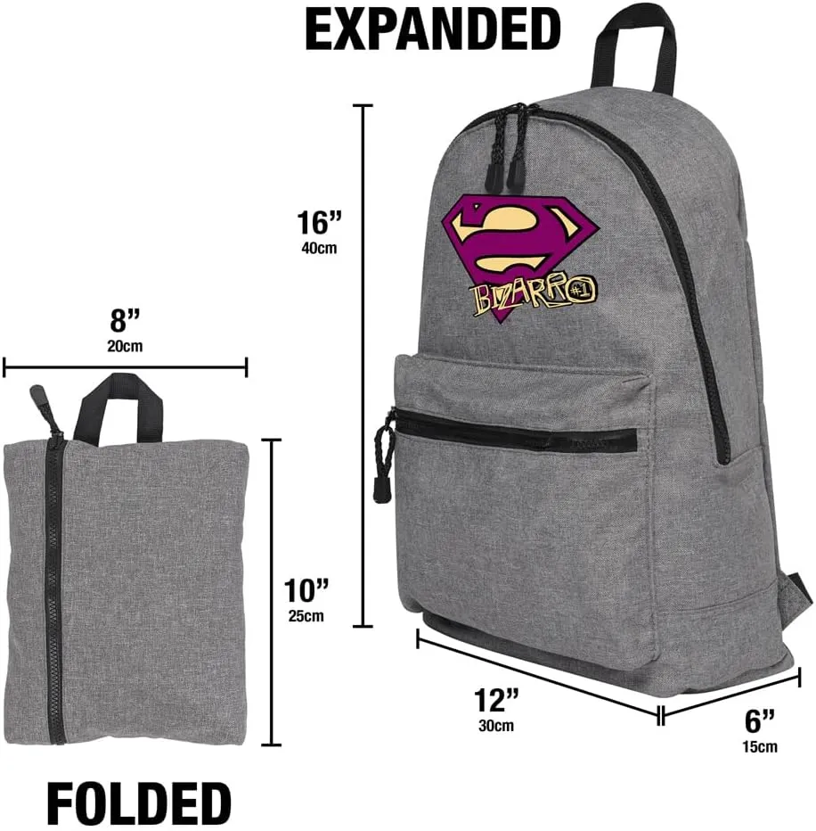 LOGOVISION Superman Bizarro Shield Logo Lightweight Backpack for Work School Daily Use Packable for Travel