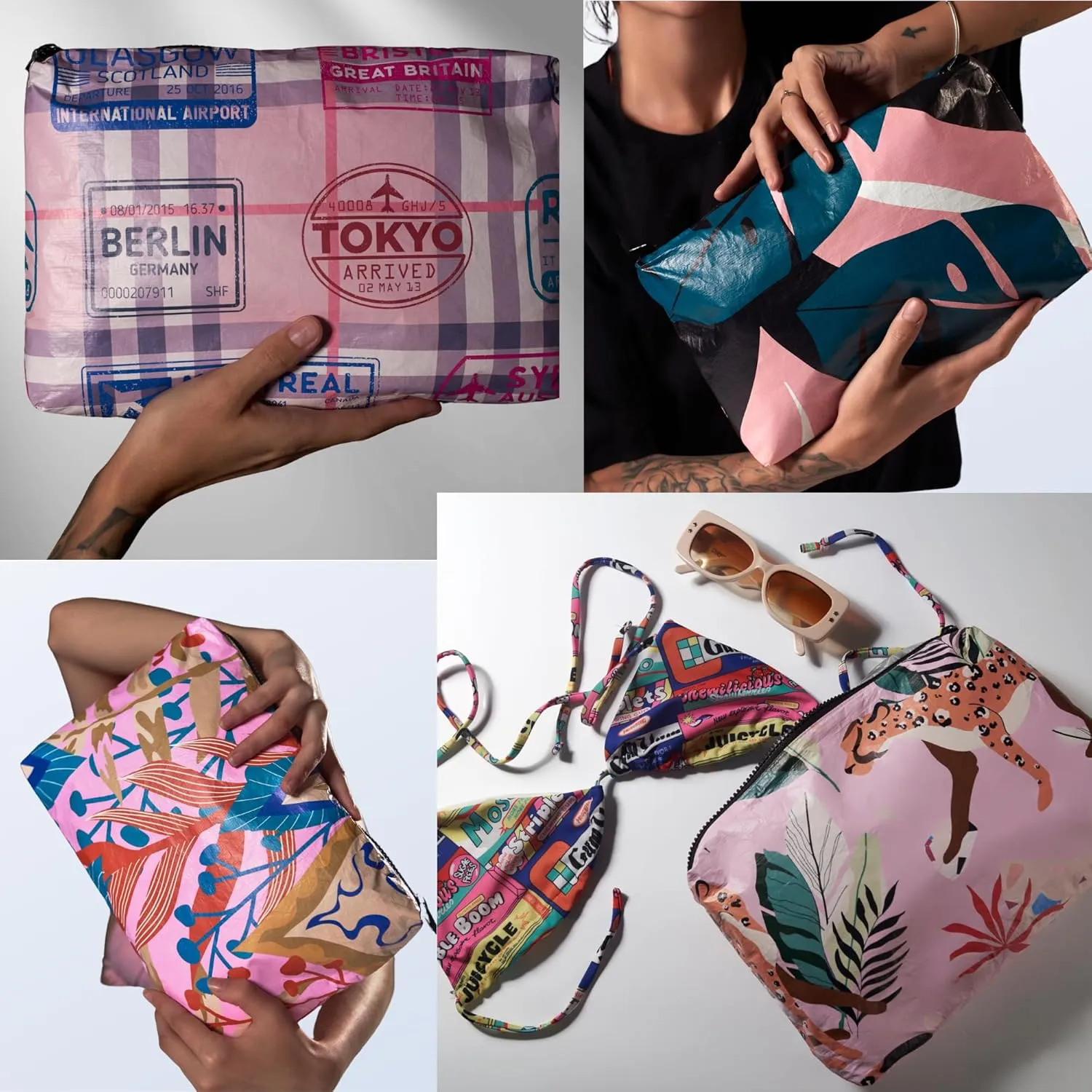 L'OLGA COLLECTION Mid Pouch | Lightweight Reusable Makeup Bag, Toiletries | Splash-proof Cosmetic Bag, Packable & Travel Waterproof Beach Swimsuit Bathing Suit Bikini Zipper Gift for Her
