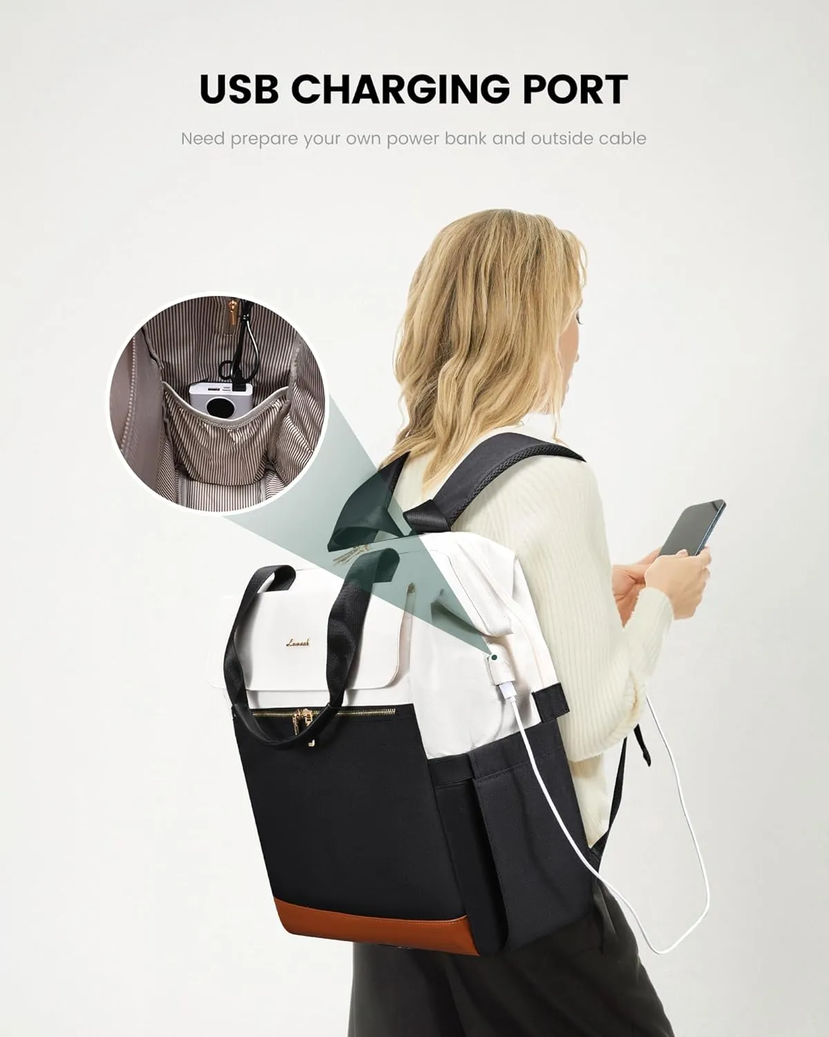 LOVEVOOK 18 Inch Laptop Backpack for Women, Large Capacity Travel Backpack with Organizer Bag, Waterproof Carry on Backpack Purse Work Bag with USB Port for College Teacher Nurse, 2PCS