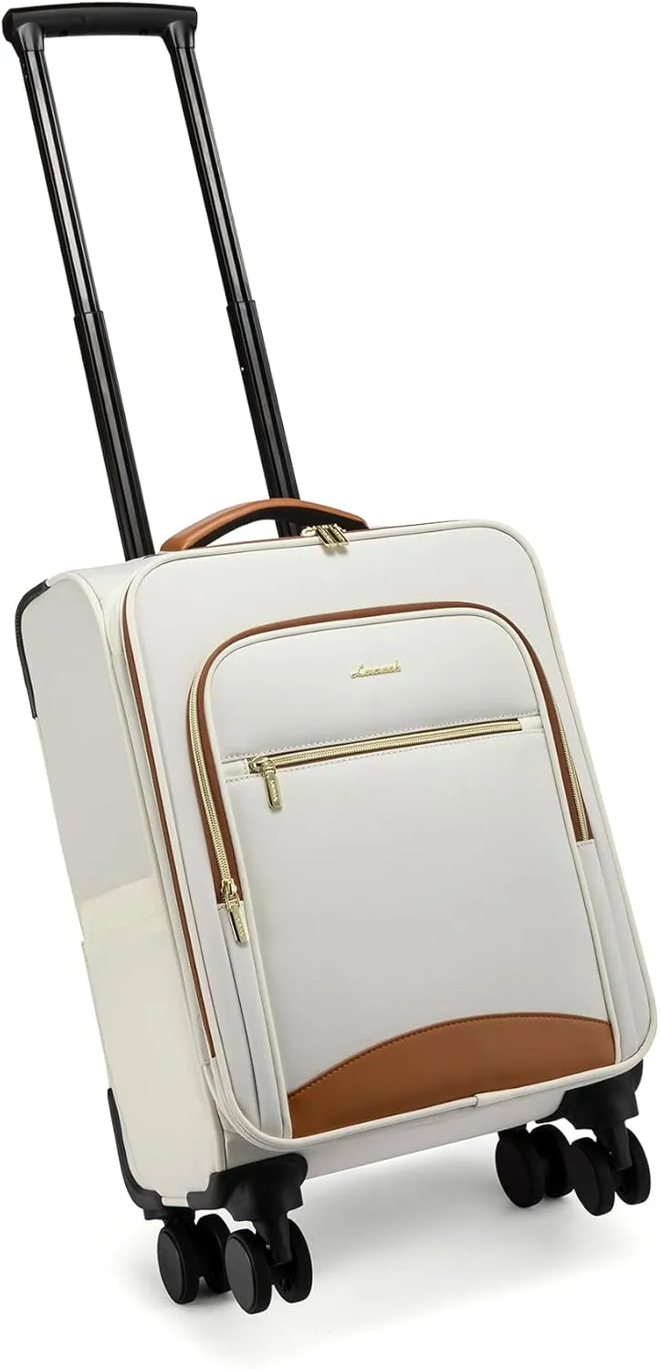 LOVEVOOK Carry On Luggage 22x14x9 Airline Approved, 20 Inch Softside Suitcases with Wheels, Lightweight Spinner Carry on Suitcase with TSA Lock, Water-Resistant Large Capacity Luggage for Travel