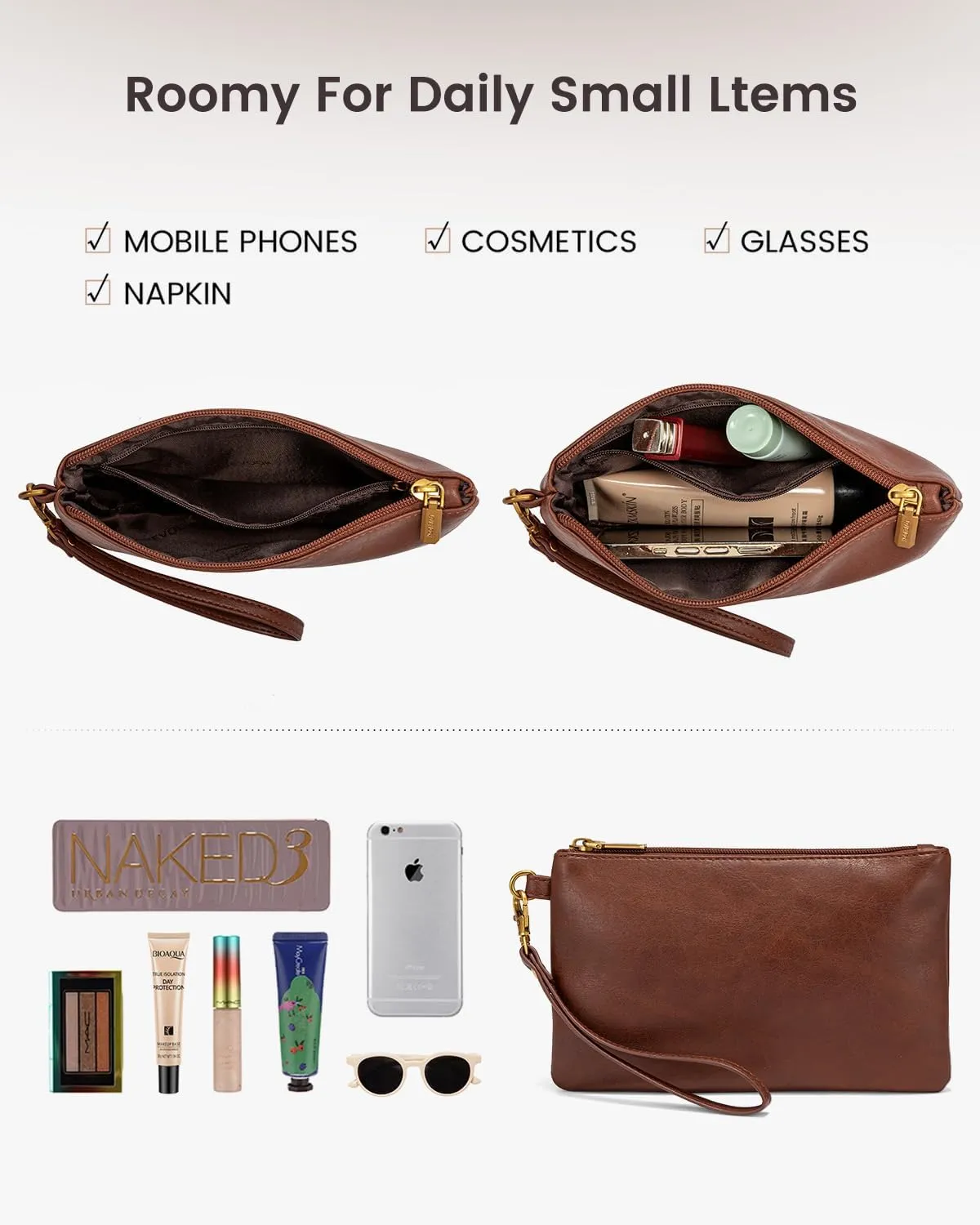 LOVEVOOK Laptop Tote Bag for Women, Vintage Leather Work Bag With Cup Holder, Waterproof Computer Purse, Professional Briefcase Office Shoulder Handbag, 15.6 Inch, Brown