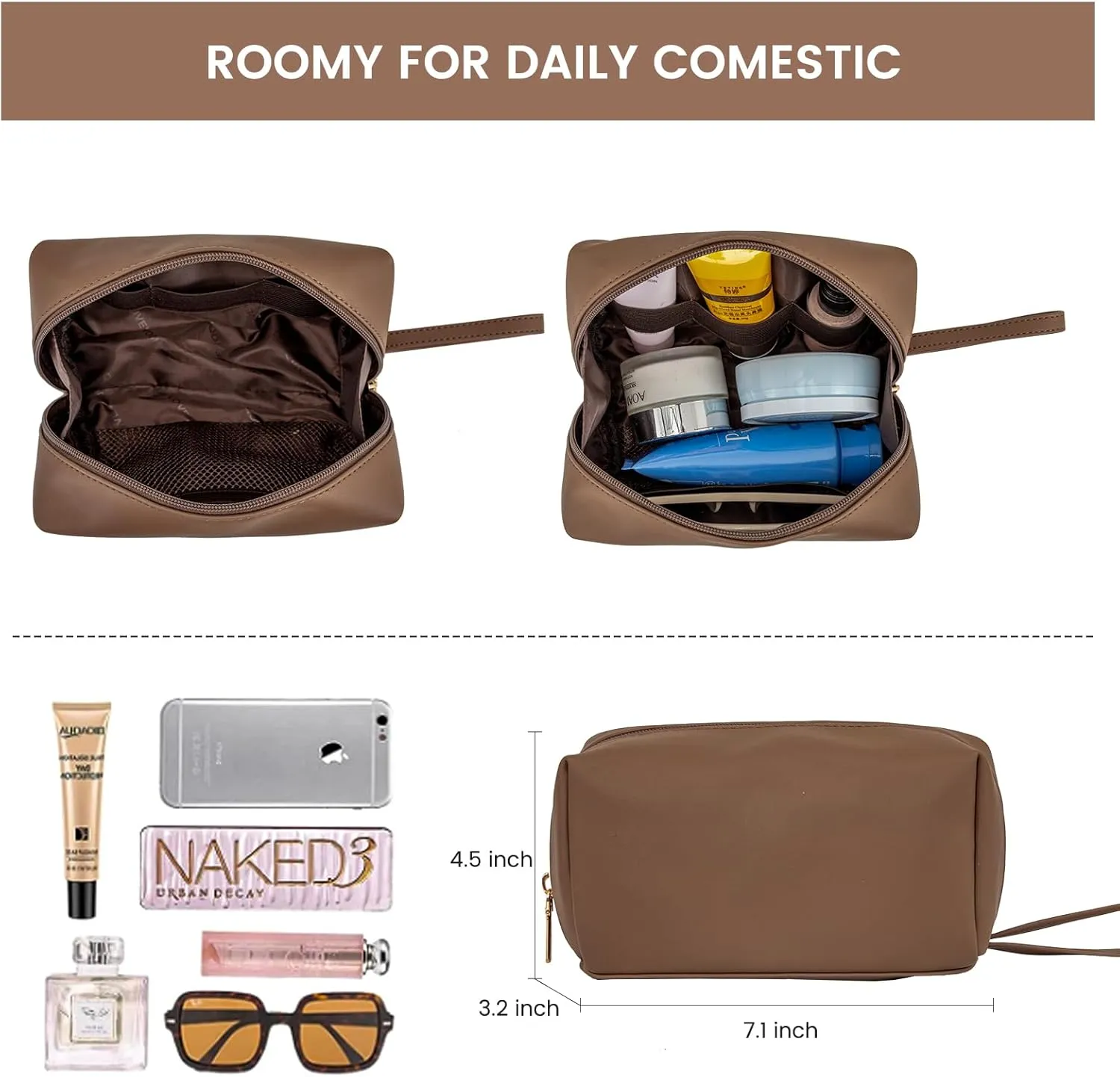 LOVEVOOK Laptop Tote for Women - 15.6 inch Lightweight PU Laptop Bag, Large Capacity Computer Bag with Clutch Purse for Business, Work, Office, Travel, Khaki
