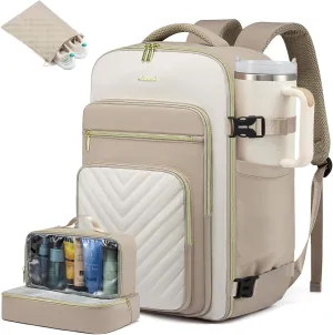 LOVEVOOK Large Travel Backpack for Women, Carry On Bag Flight Approved, 40L TSA Personal Item Travel Bag with 3 Packing Cubes, Waterproof 17 Inch Laptop Hiking Casual Bag Backpack