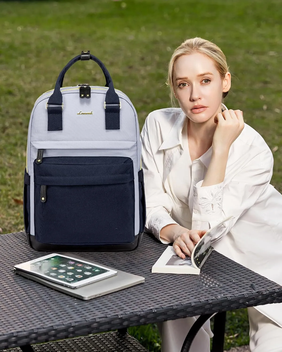 LOVEVOOK Travel Laptop Backpack Women, 15.6 Inch Anti-theft Laptop Bag with USB Port, Fashion Waterproof Computer Backpacks Teacher Nurse Backpack Purse for College Work