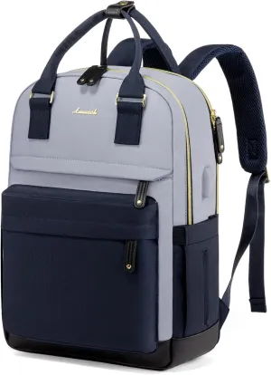 LOVEVOOK Travel Laptop Backpack Women, 15.6 Inch Anti-theft Laptop Bag with USB Port, Fashion Waterproof Computer Backpacks Teacher Nurse Backpack Purse for College Work