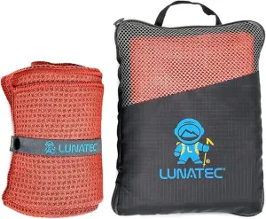 Lunatec Premium Waffle Weave Microfiber Travel Towel. Quick Drying Travel Essential Camping Towel.