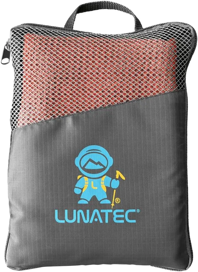 Lunatec Premium Waffle Weave Microfiber Travel Towel. Quick Drying Travel Essential Camping Towel.