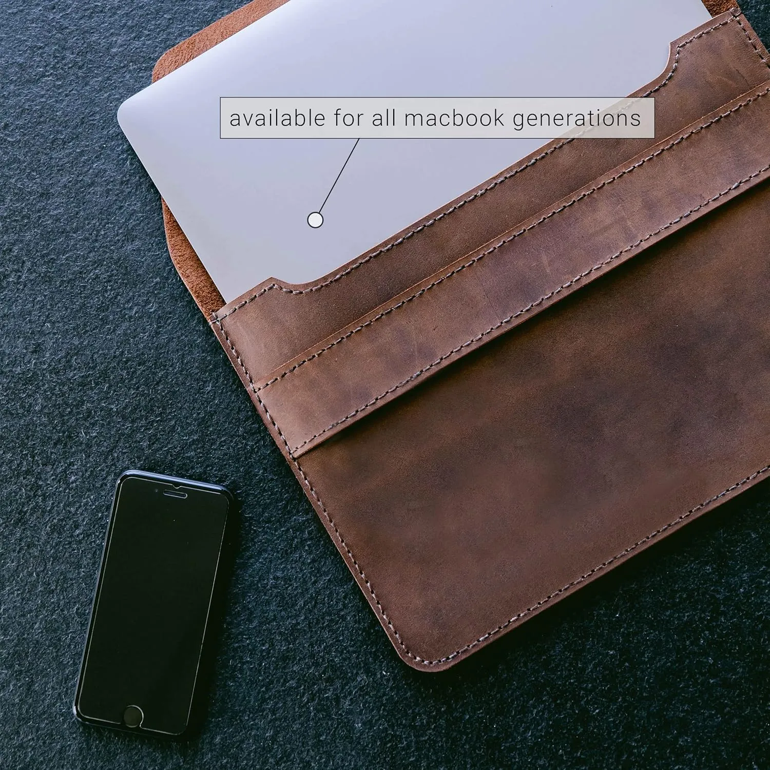 MacBook Air 13 Inch Sleeve (2009-2017) — ‘Fernando’ Handmade & Expertly Crafted Luxury MacBook Case — Full Grain Beautifully Stitched Fair Trade Leather — Brown