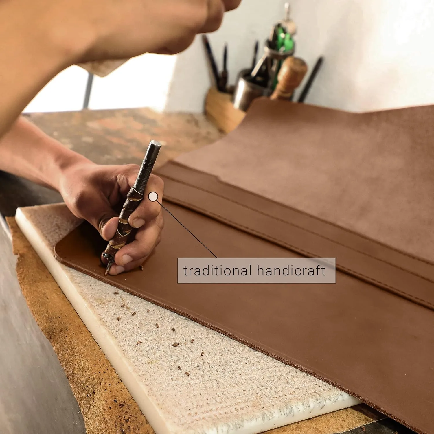 MacBook Air 13 Inch Sleeve (2009-2017) — ‘Fernando’ Handmade & Expertly Crafted Luxury MacBook Case — Full Grain Beautifully Stitched Fair Trade Leather — Brown