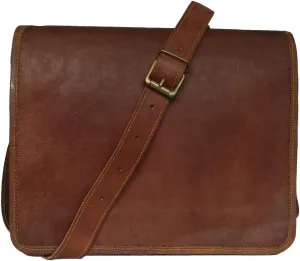Madosh, Men's Genuine Leather Crossbody Bag Casual Full flap Laptop Shoulder Bag