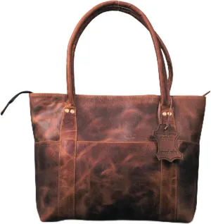 Madosh, Women's Tote Handbag Genuine Leather Shoulder Bag Laptop Work Bag, Daily Office Bag