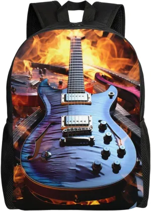 Magic Electric Guitar Music Travel Backpack for Women Men Large Laptop Bag 16.1Inch College Bag Casual Daypack