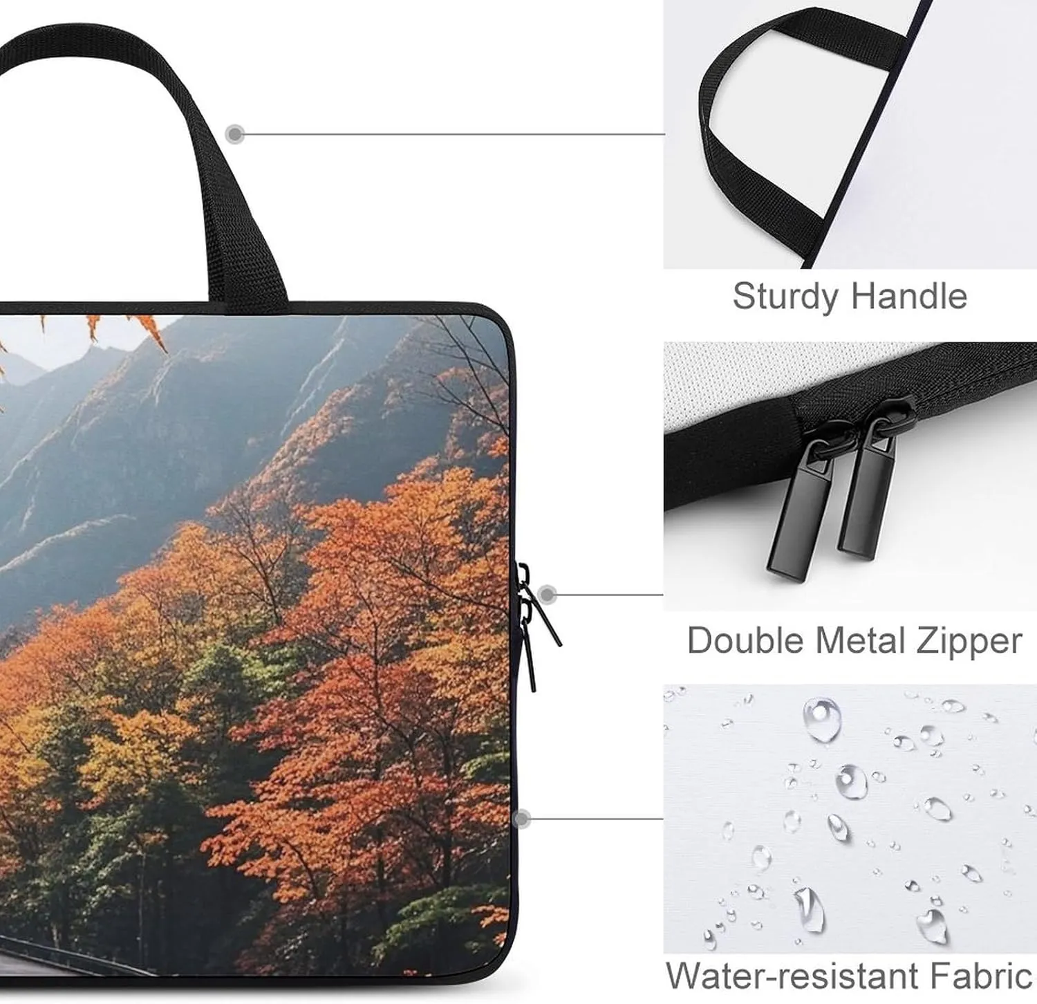 Maple Forest Path Laptop Bag Durable Laptop Sleeve Water-Resistant Notebook Bag for Computer Or Tablet