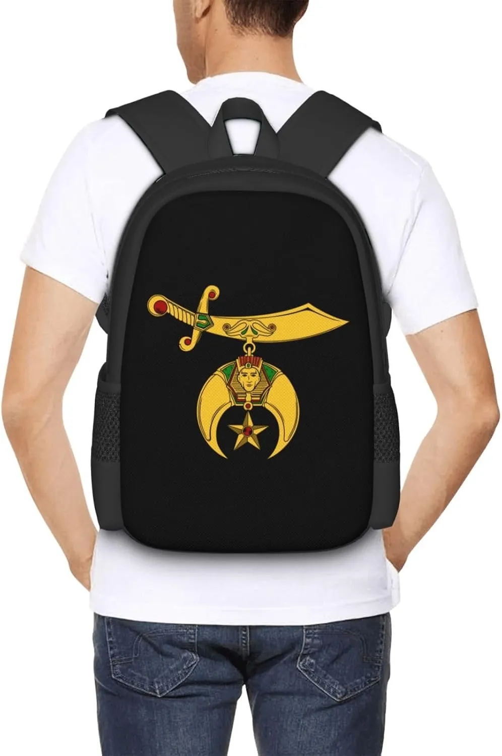 Mason Shriner Split Masonic Shrine Backpack Lightweight Large Capacity Laptop Backpack Travel Backpacks for Unisex