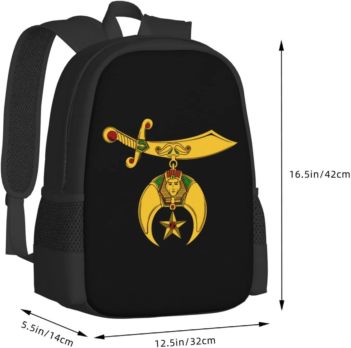 Mason Shriner Split Masonic Shrine Backpack Lightweight Large Capacity Laptop Backpack Travel Backpacks for Unisex