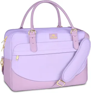 MATEIN Laptop Briefcase for Women, Fashion 15.6 inch Computer Sleeve Bag Case with Adjustable Shoulder Strap, Water Resistant Cute Purple Messenger Work Tote Bag Gifts for Women Nurse Teacher College