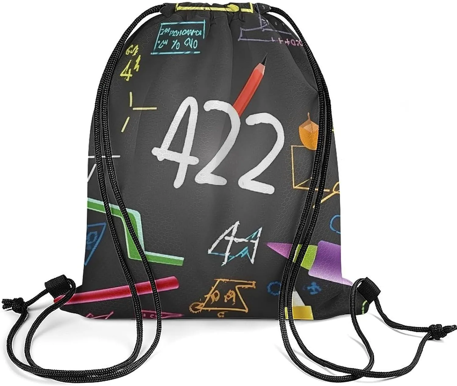 Math Quiz Drawstring Backpack Travel Sports Drawstring Bags Portable Storage Gym Bag for Men Women, 35*42cm, Style-1