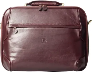 Maxwell Scott - Mens Luxury Large Leather Laptop Briefcase for Up To 17" Laptop with 3 Sided Zip - The Volterra
