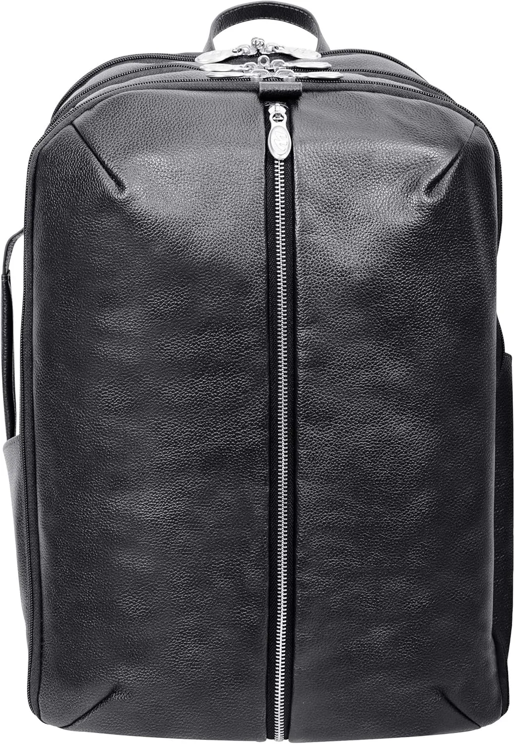McKlein 17" Leather, Triple Compartment, Carry-All, Laptop & Tablet Weekend Backpack- ENGLEWOOD- Black