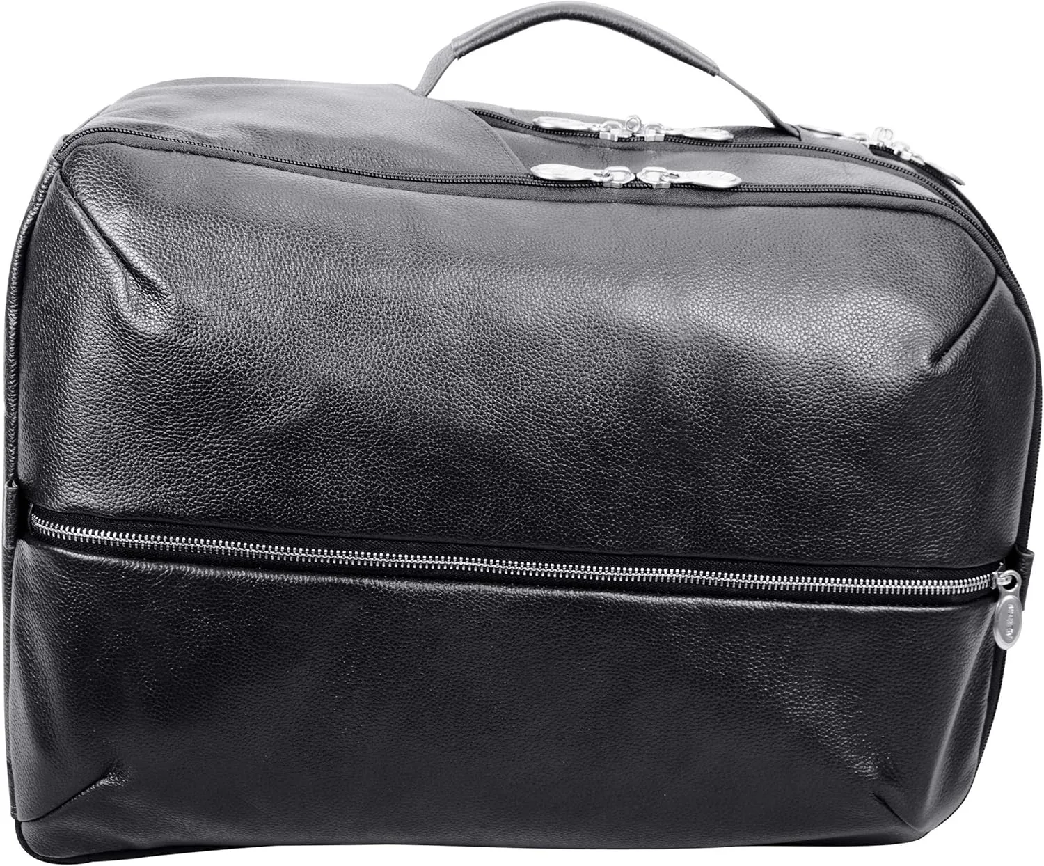 McKlein 17" Leather, Triple Compartment, Carry-All, Laptop & Tablet Weekend Backpack- ENGLEWOOD- Black