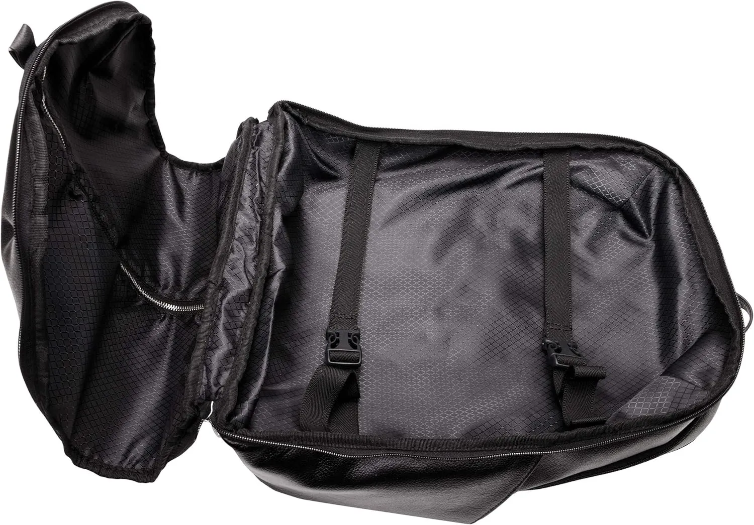 McKlein 17" Leather, Triple Compartment, Carry-All, Laptop & Tablet Weekend Backpack- ENGLEWOOD- Black
