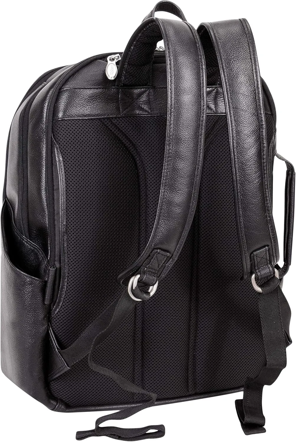 McKlein 17" Leather, Triple Compartment, Carry-All, Laptop & Tablet Weekend Backpack- ENGLEWOOD- Black