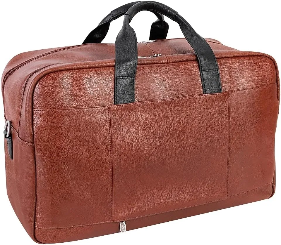 McKlein 21" Leather, Two-tone, Dual-Compartment, Laptop & Tablet Carry-All Duffel- WELLINGTON