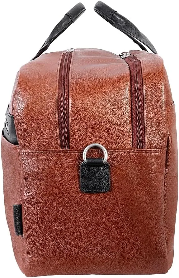 McKlein 21" Leather, Two-tone, Dual-Compartment, Laptop & Tablet Carry-All Duffel- WELLINGTON