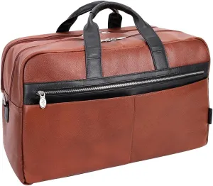 McKlein 21" Leather, Two-tone, Dual-Compartment, Laptop & Tablet Carry-All Duffel- WELLINGTON