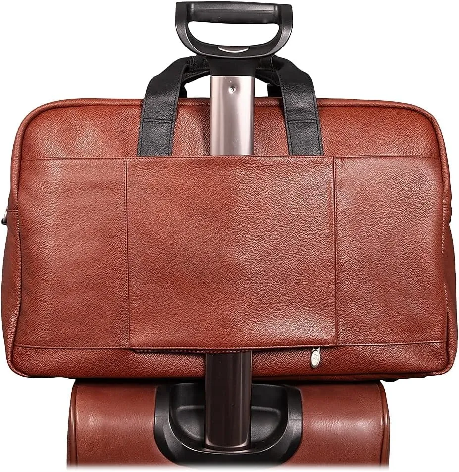 McKlein 21" Leather, Two-tone, Dual-Compartment, Laptop & Tablet Carry-All Duffel- WELLINGTON