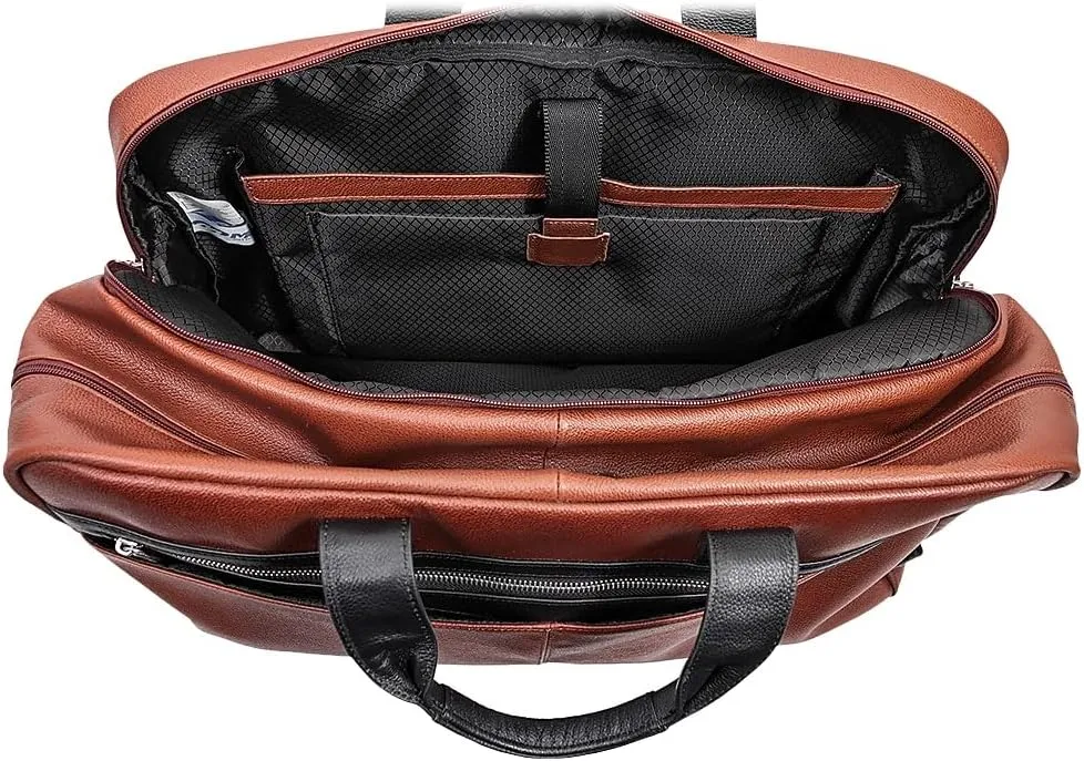 McKlein 21" Leather, Two-tone, Dual-Compartment, Laptop & Tablet Carry-All Duffel- WELLINGTON