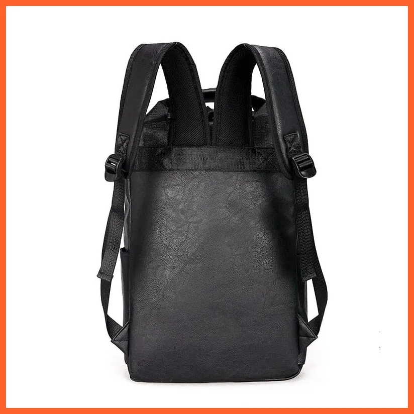Men Pu Leather Backpack | Large Laptop Backpacks