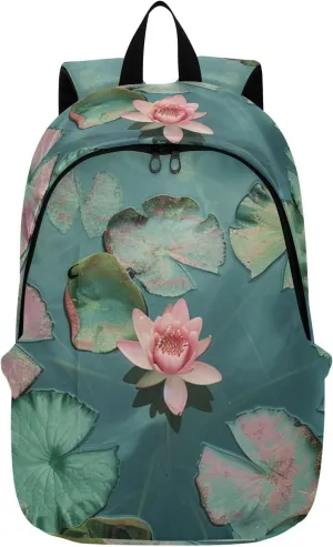 Men Women Large Capacity Backpack Lightweight Bag Outdoor Daypack Travel Laptop Computer Shoulder Bag,pond